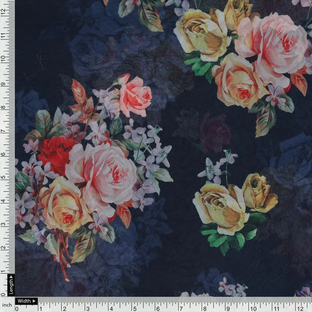Gorgeous floral print digital printed fabric in weightless fabric – fvs 692 a