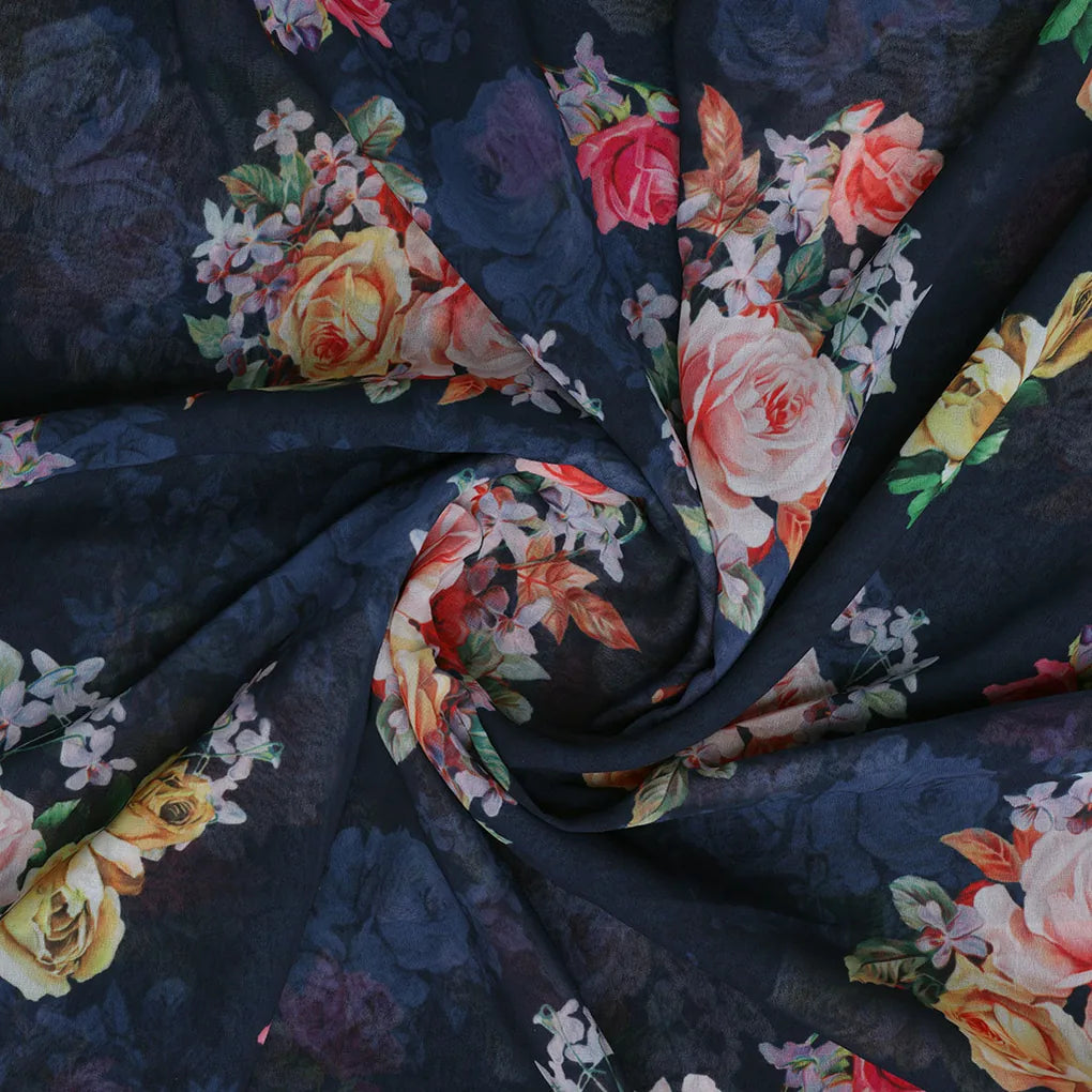 Gorgeous floral print digital printed fabric in weightless fabric – fvs 692 b