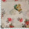 Classy white floral digital printed fabric from FAB VOGUE Studio – fvs 693 a
