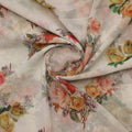 Classy white floral digital printed fabric from FAB VOGUE Studio – fvs 693 b