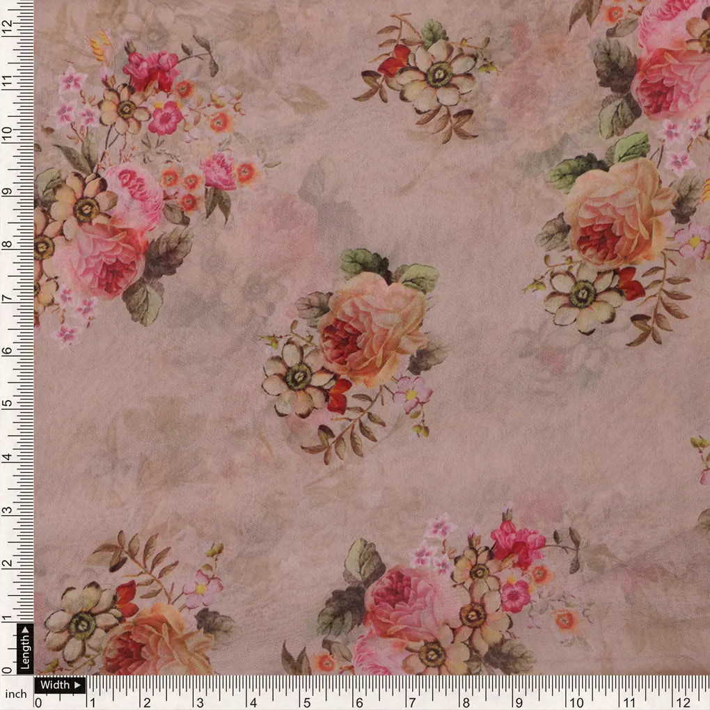 Classy floral digital printed weightless fabric by FAB VOGUE Studio – fvs 694 a