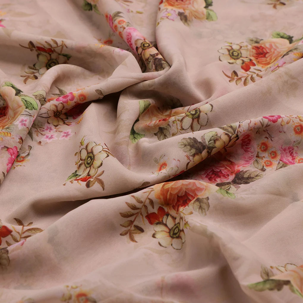 Classy floral digital printed weightless fabric by FAB VOGUE Studio – fvs 694 d