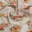 Gorgeous white floral digital printed fabric by FAB VOGUE Studio – fvs 698 c