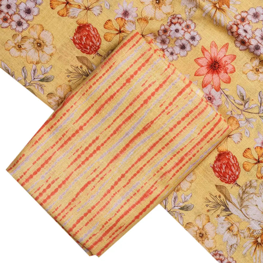 Yellow Muslin Printed Unstitched Fabric Set (5 Meter Set) – fvs2023102 sf 102 b