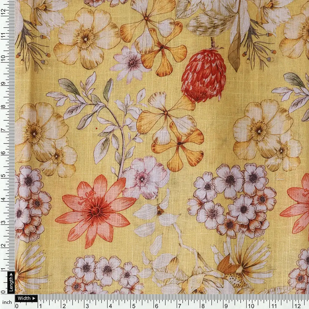 Yellow Muslin Printed Unstitched Fabric Set (5 Meter Set) – fvs2023102 sf 102 e
