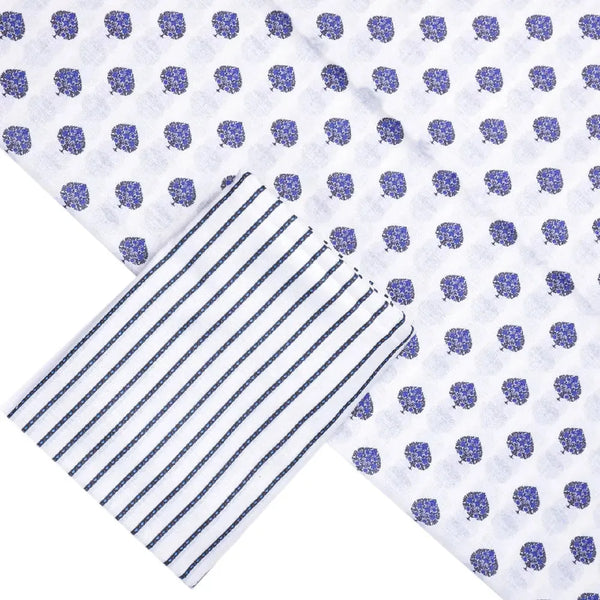 White Linen Printed Unstitched Fabric Set (5 Meter Set) – fvs202312 b - alternate view