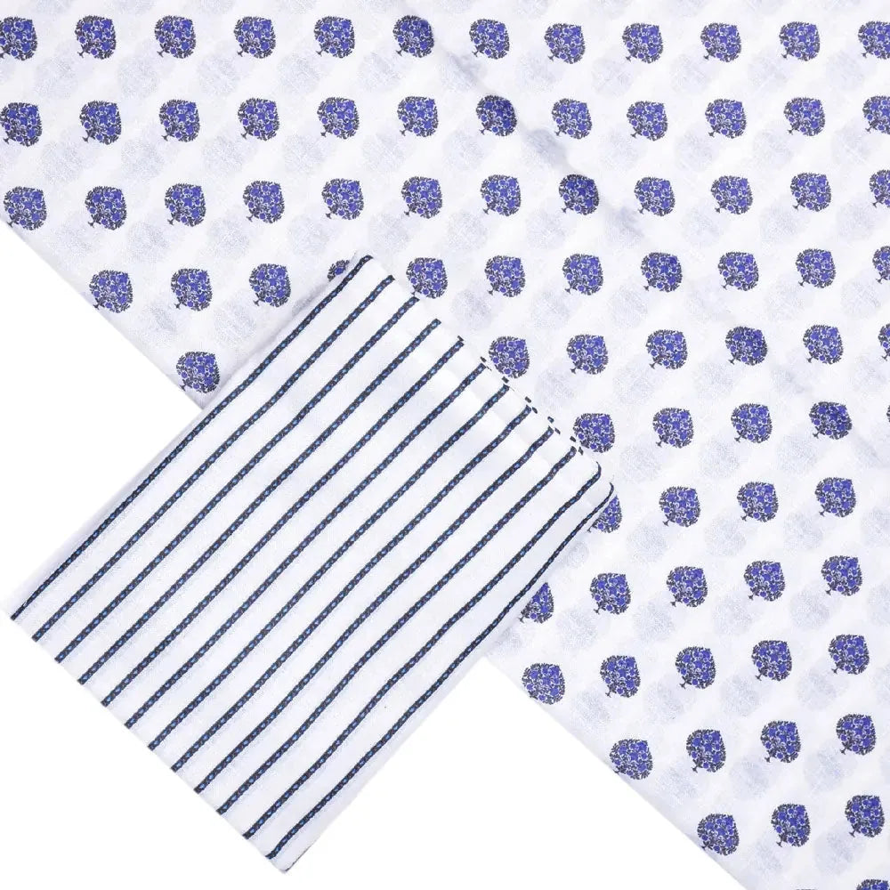 White Linen Printed Unstitched Fabric Set (5 Meter Set) – fvs202312 b