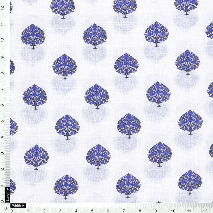 White Linen Printed Unstitched Fabric Set (2.5 Meters Each Design)