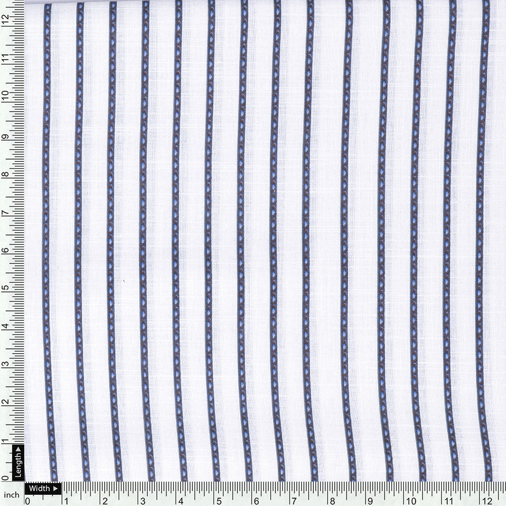 White Linen Printed Unstitched Fabric Set (2.5 Meters Each Design)