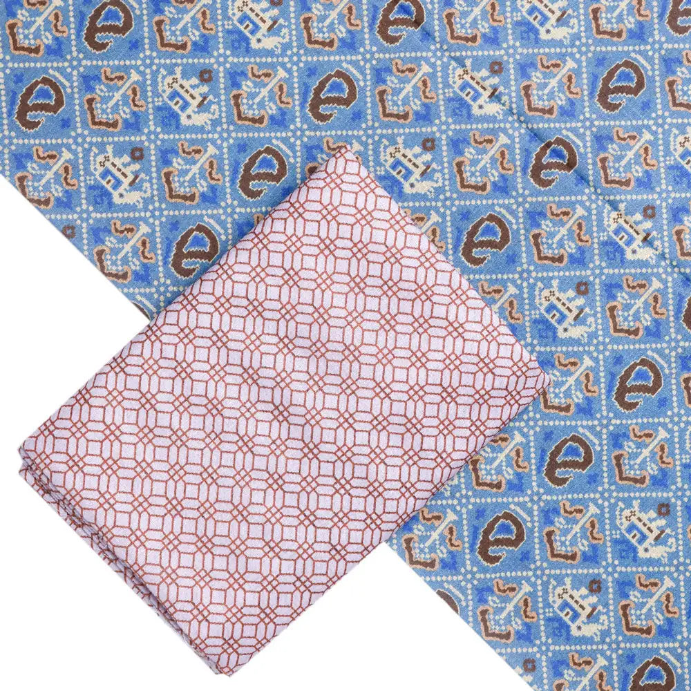 Cream Linen Printed Unstitched Fabric Set (5 Meter Set) – fvs202315 b
