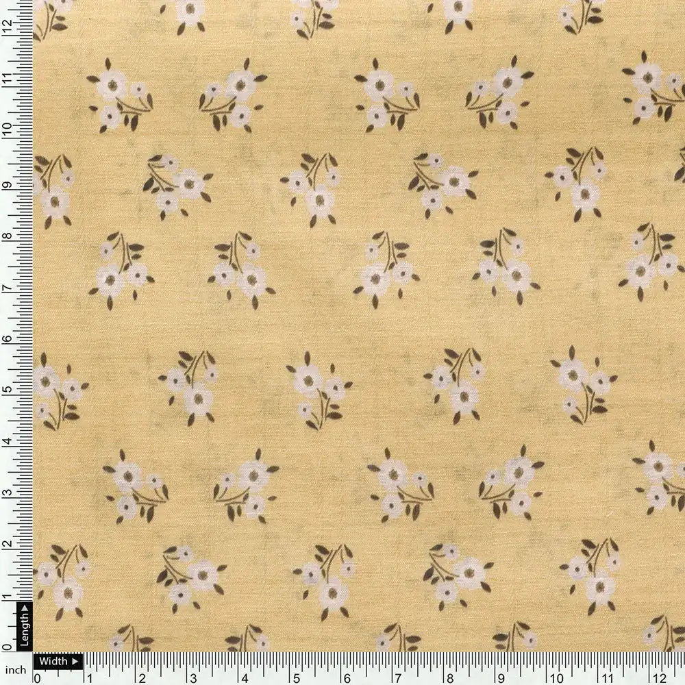 Yellow Mul Cotton Printed Unstitched Fabric Set (5 Meter Set) – fvs202321 st 21 e