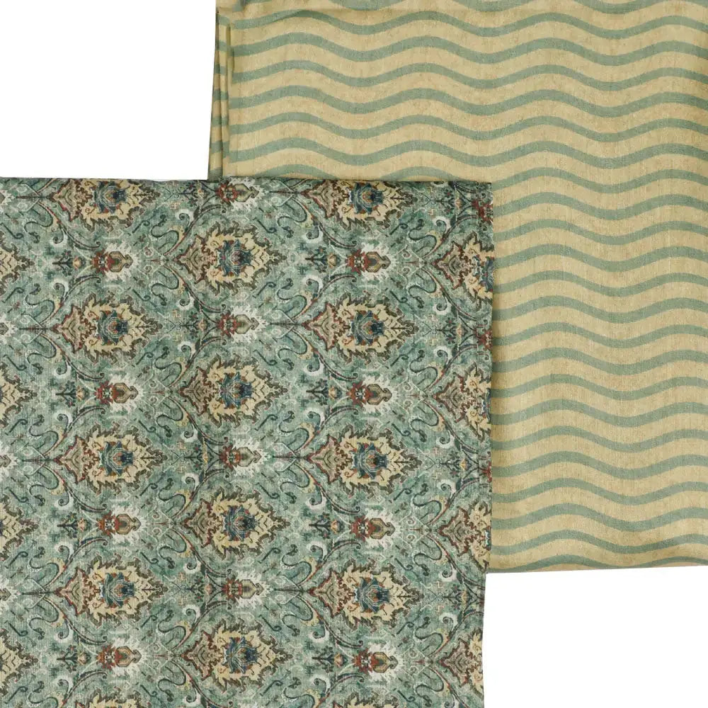 Green Mul Cotton Printed Unstitched Fabric Set (5 Meter Set) – fvs202324 st 24 a