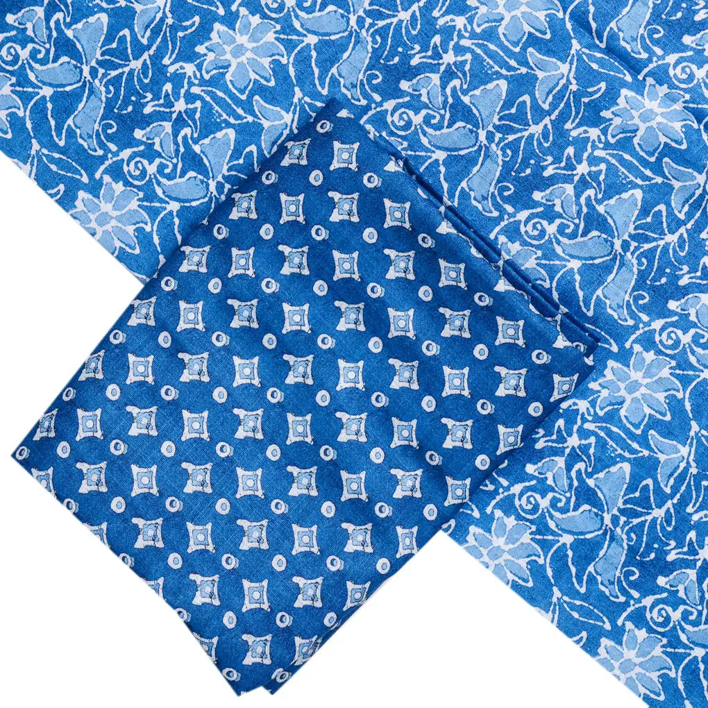 Indigo Printed Unstitched Suit Set (5 Meter Set) – fvs202325 st 25 b