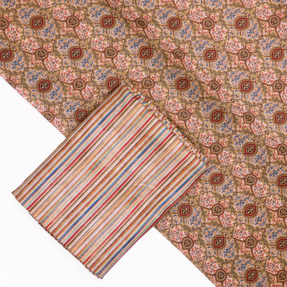 Green Mul Cotton Printed Unstitched Fabric Set (5 Meter Set) – fvs202327 st 27 b