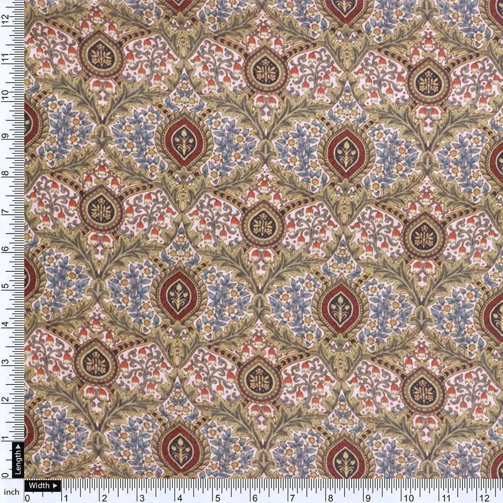 Green Mul Cotton Printed Unstitched Fabric Set (5 Meter Set) – fvs202327 st 27 f