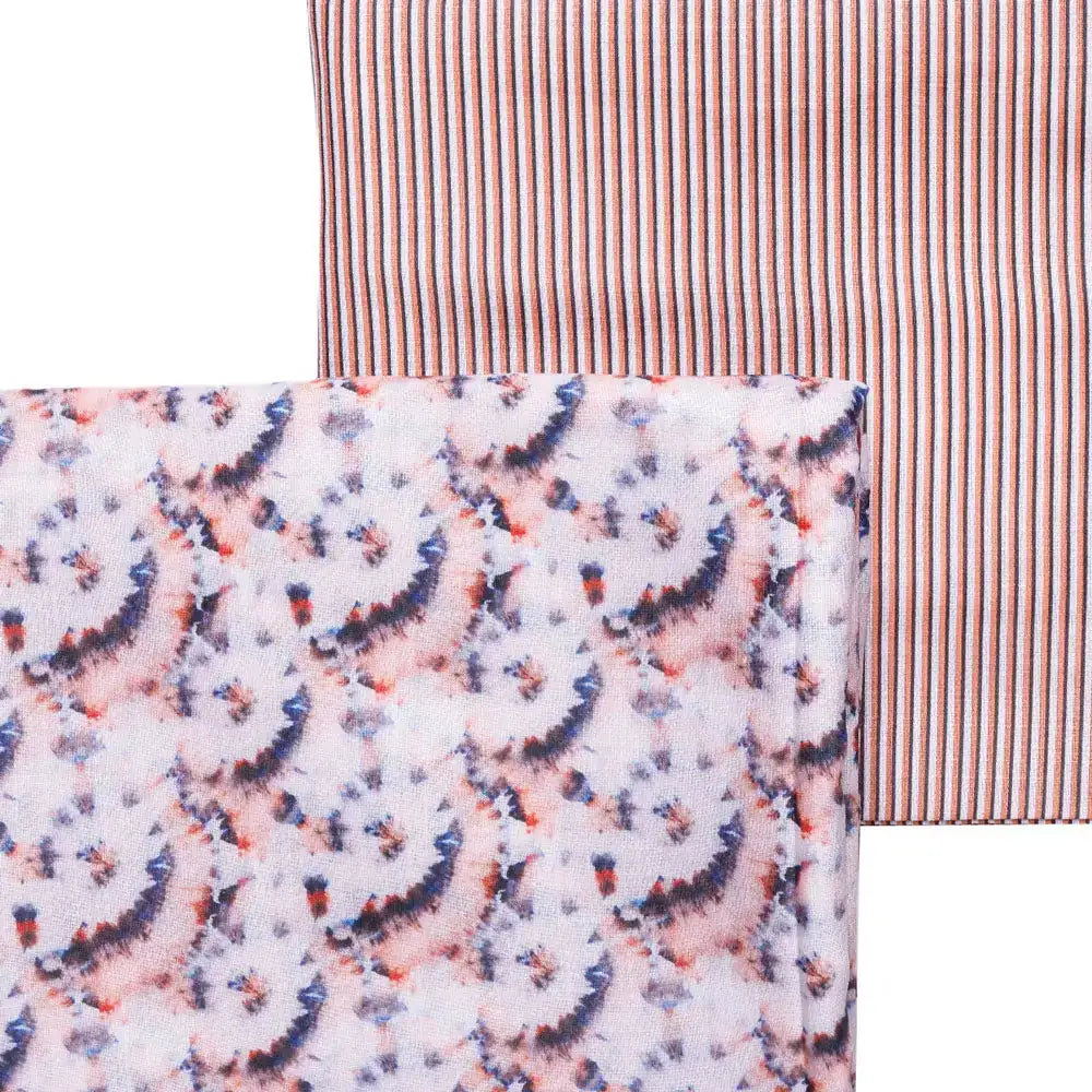 Cream Linen Printed Unstitched Fabric Set (5 Meter Set) – fvs202328 st 28 a