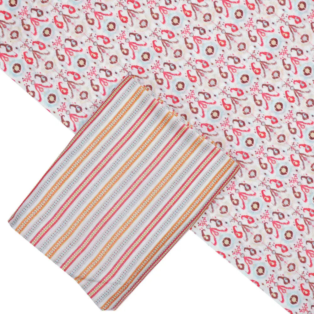 Yellow Mul Cotton Printed Unstitched Fabric Set (5 Meter Set) – fvs202330 st 30 b