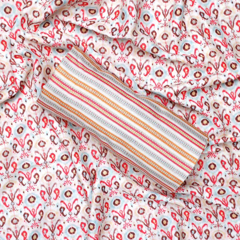 Yellow Mul Cotton Printed Unstitched Fabric Set (5 Meter Set) – fvs202330 st 30 c