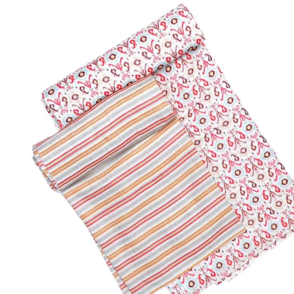 Yellow Mul Cotton Printed Unstitched Fabric Set (5 Meter Set) – fvs202330 st 30 d