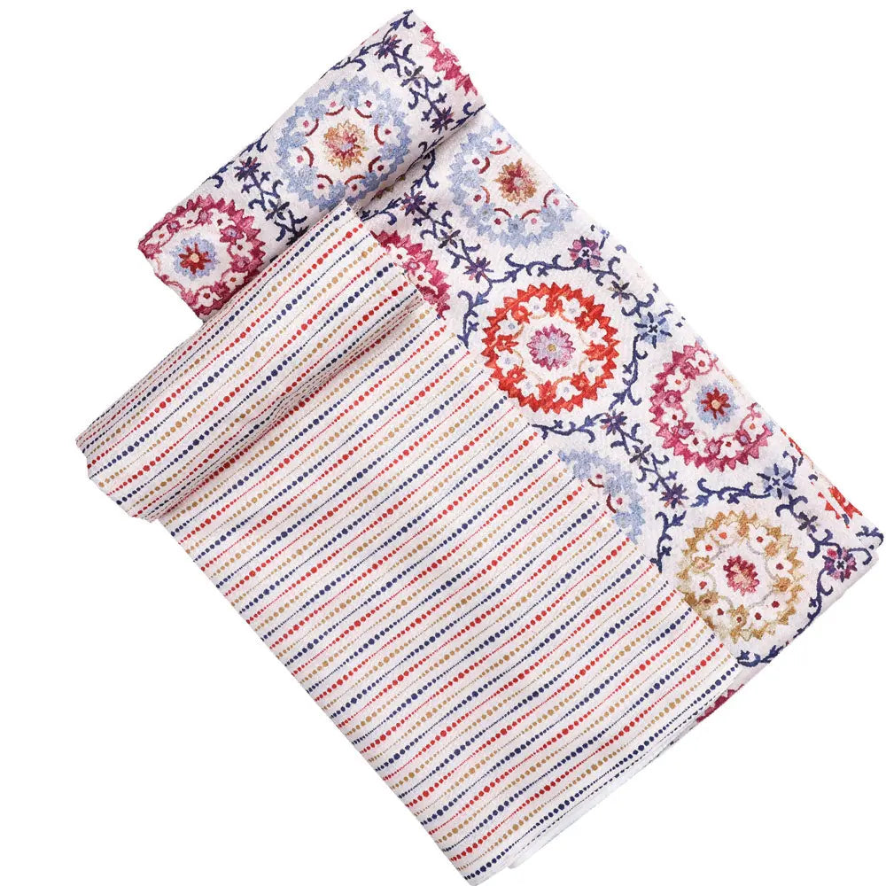 Cream Linen Printed Unstitched Fabric Set (5 Meter Set) – fvs202331 d