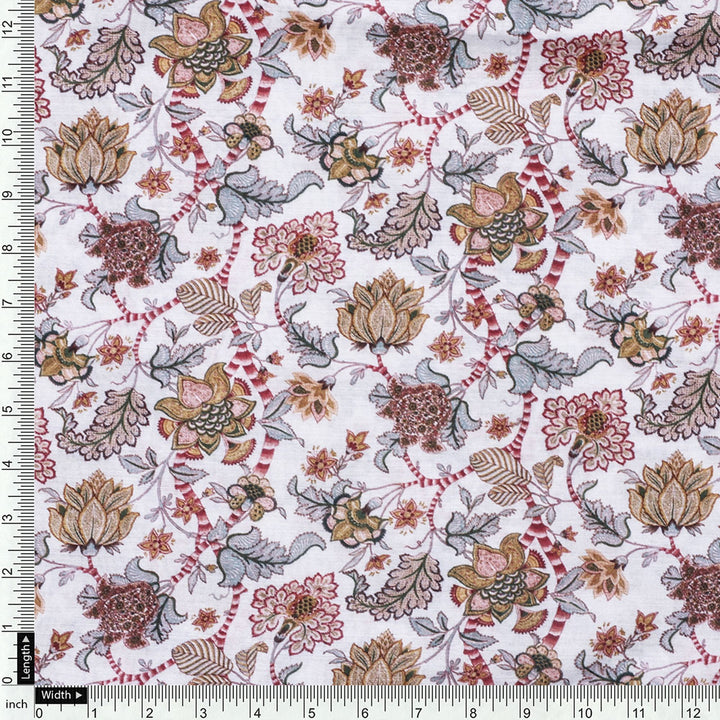 Multicolor Mul Cotton Printed Unstitched Fabric Set (5 Meter Set)