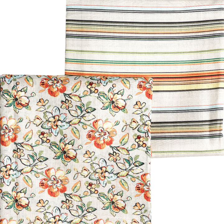 Green Linen Printed Unstitched Fabric Set (2.5 Meters Each Design)