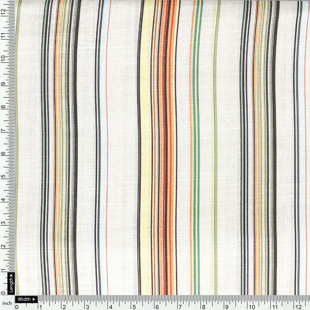 Green Linen Printed Unstitched Fabric Set (5 Meter Set)