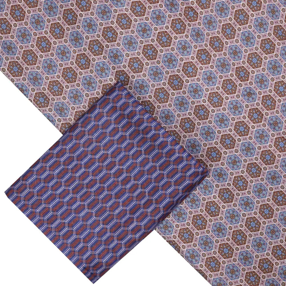 Blue Mul Cotton Printed Unstitched Fabric Set (5 Meter Set) – fvs202336 st 36 b