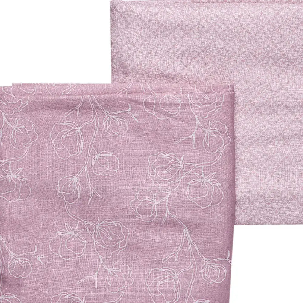 Pink Linen Printed Unstitched Fabric Set (5 Meter Set) – fvs202337 a