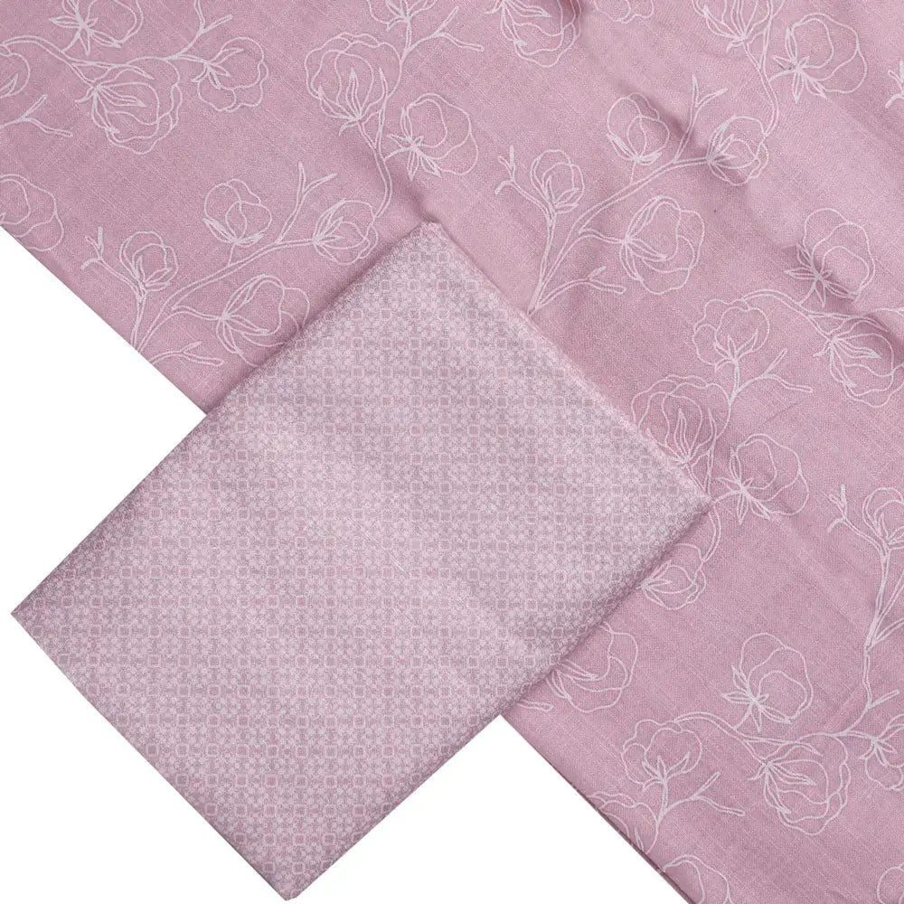 Pink Linen Printed Unstitched Fabric Set (5 Meter Set) – fvs202337 b
