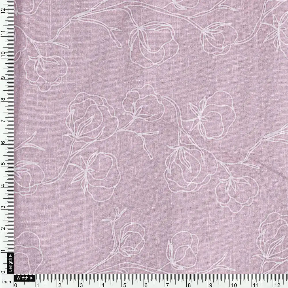 Pink Linen Printed Unstitched Fabric Set (5 Meter Set) – fvs202337 e