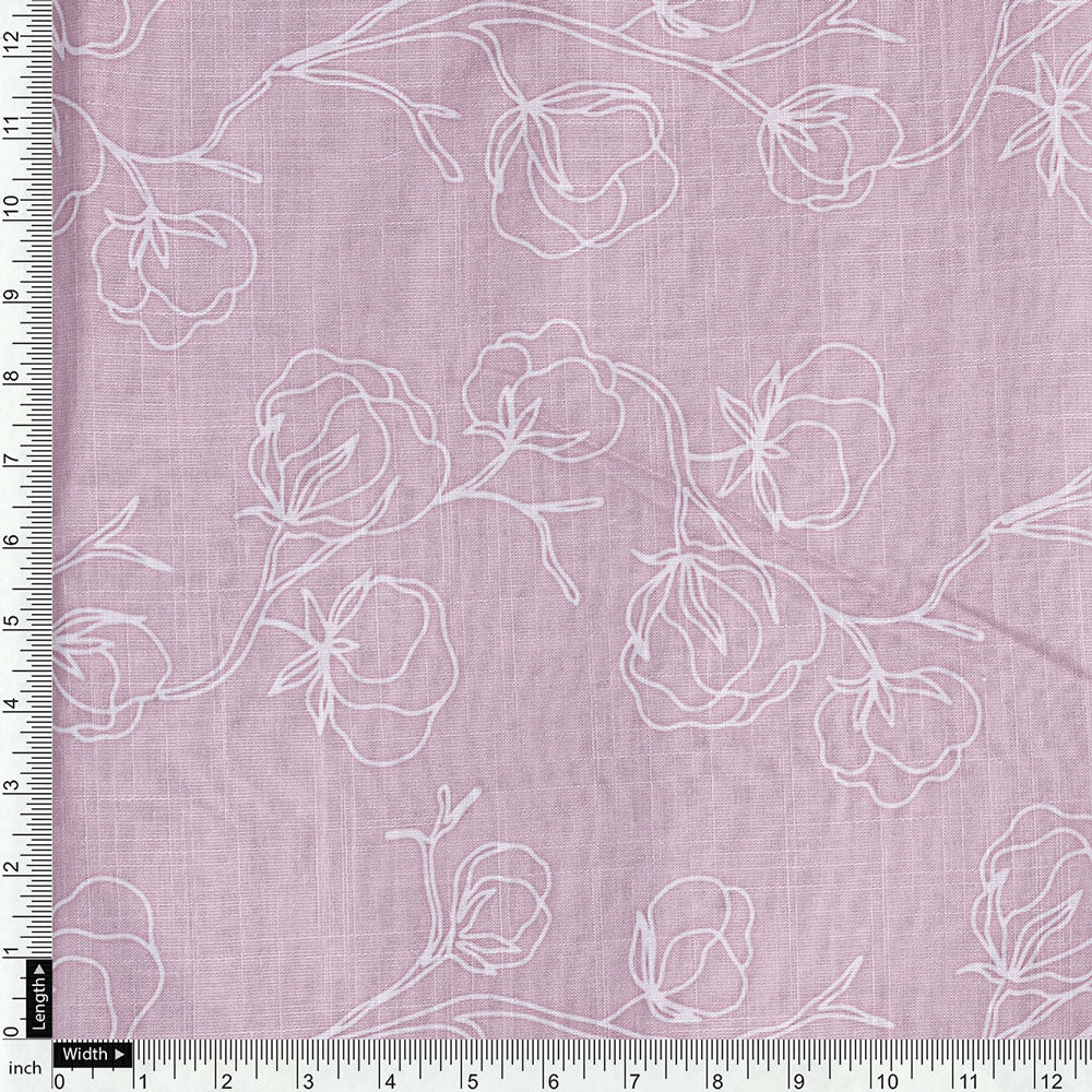 Pink Linen Printed Unstitched Fabric Set (2.5 Meters Each Design)