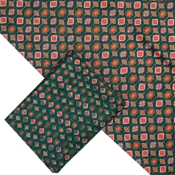 Green Mul Cotton Printed Unstitched Fabric Set (5 Meter Set) – fvs202339 st 39 b - alternate view