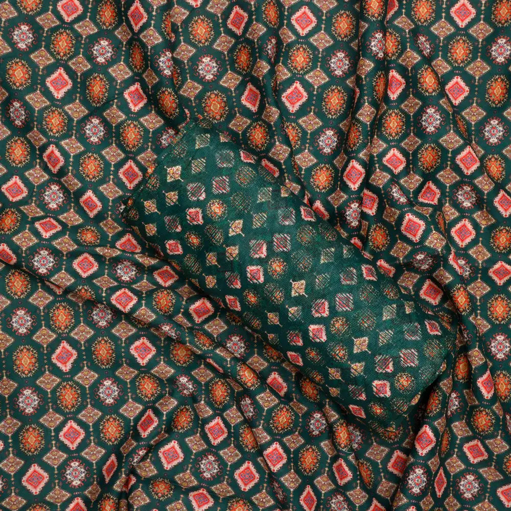 Green Mul Cotton Printed Unstitched Fabric Set (5 Meter Set) – fvs202339 st 39 c