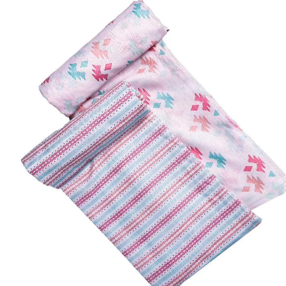 White Linen Printed Unstitched Fabric Set (5 Meter Set) – fvs202340 d