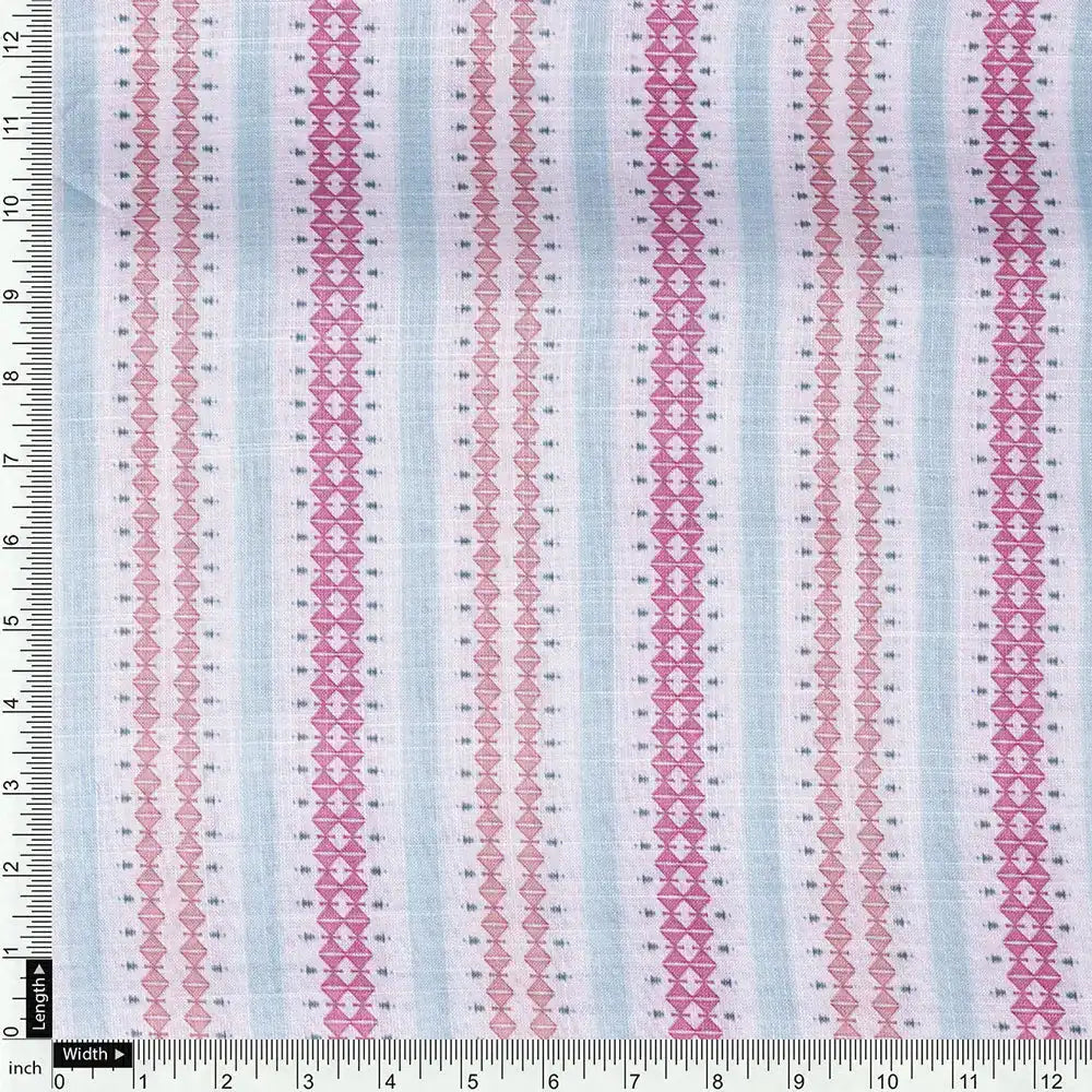White Linen Printed Unstitched Fabric Set (5 Meter Set) – fvs202340 f