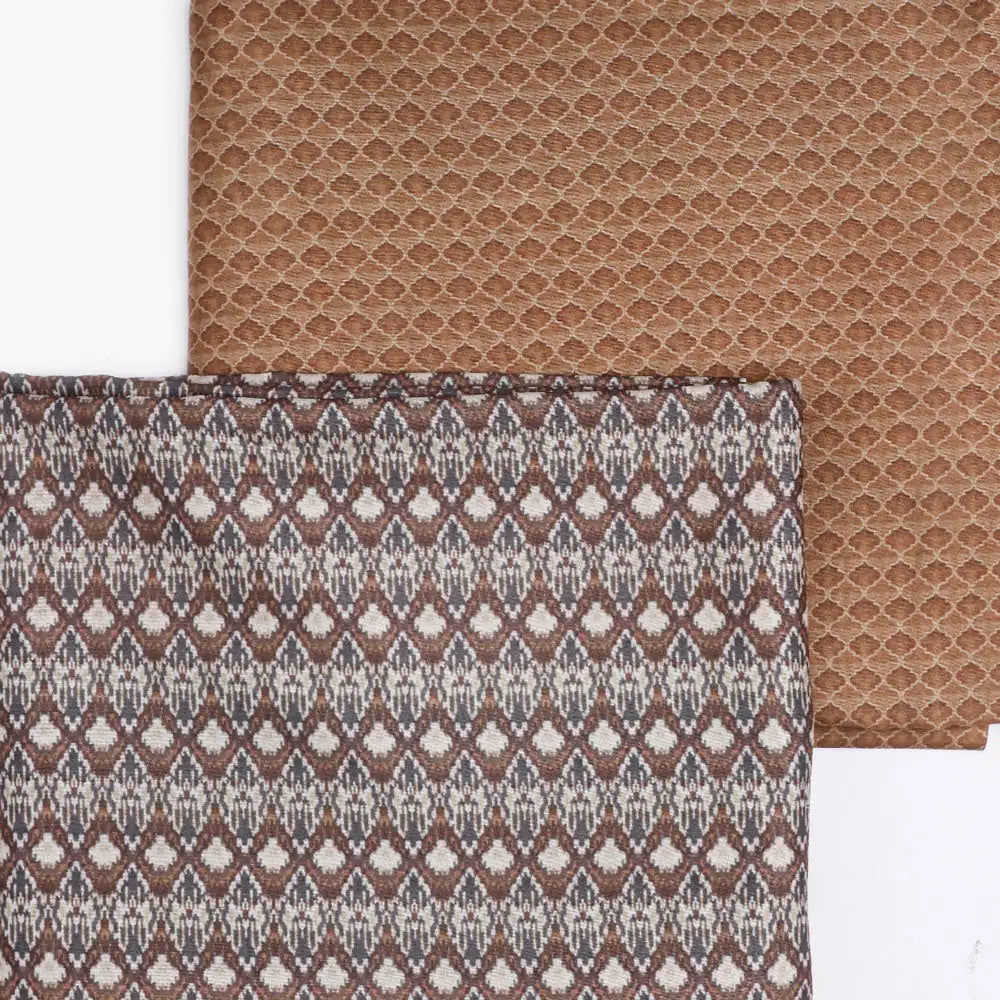 Brown Mul Cotton Printed Unstitched Fabric Set (5 Meter Set)