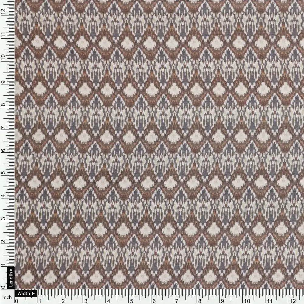 Brown Mul Cotton Printed Unstitched Fabric Set (5 Meter Set)