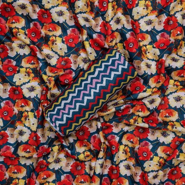 Multicolor Linen Printed Unstitched Fabric Set (5 Meter Set) – fvs202343 c