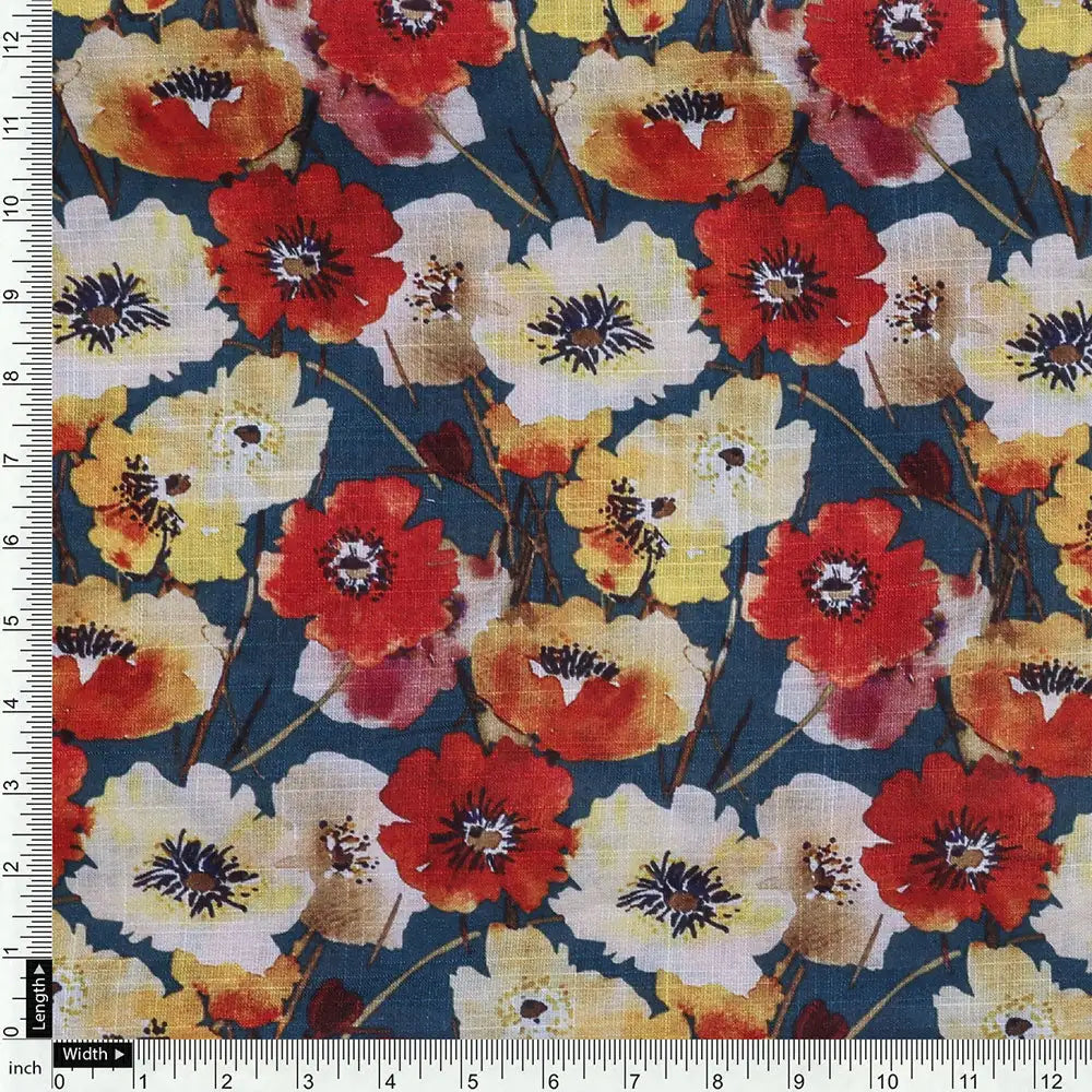 Multicolor Linen Printed Unstitched Fabric Set (5 Meter Set) – fvs202343 e