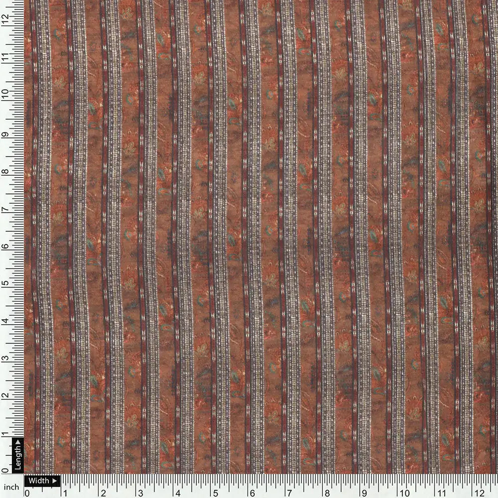 Brown Mul Cotton Printed Unstitched Fabric Set (5 Meter Set) – fvs202345 st 45 f