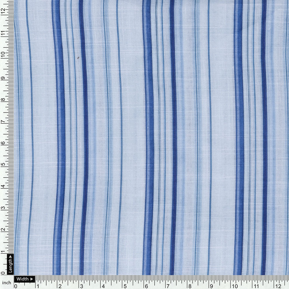 Blue Linen Printed Unstitched Fabric Set (2.5 Meters Each Design)