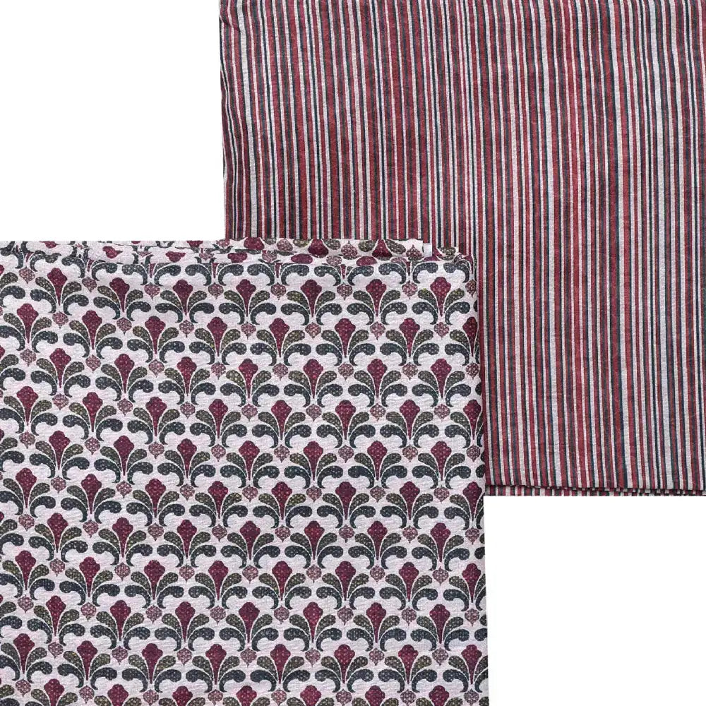 Brown Mul Cotton Printed Unstitched Fabric Set (5 Meter Set) – fvs202348 st 48 a