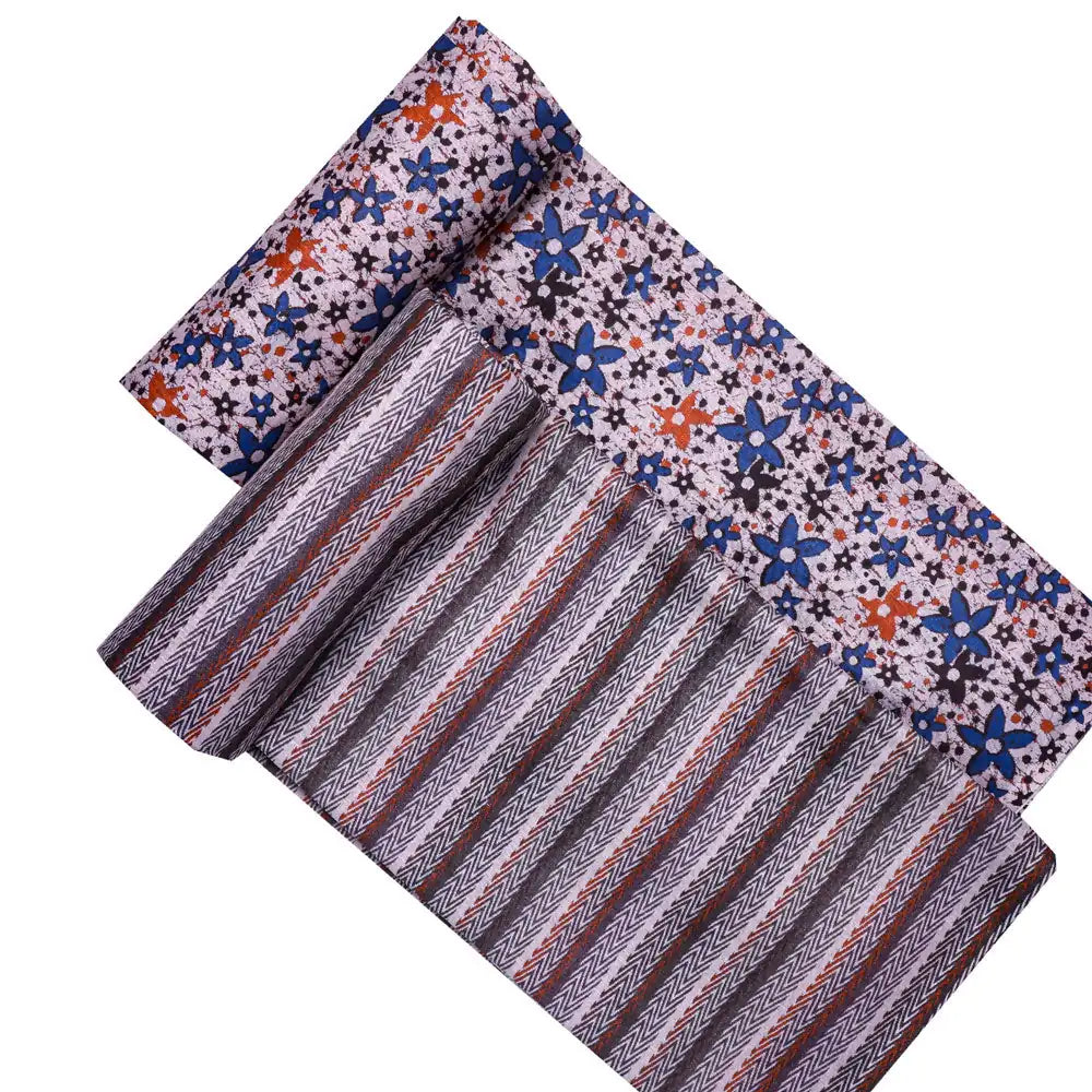 Cream Linen Printed Unstitched Fabric Set (5 Meter Set) – fvs202349 d