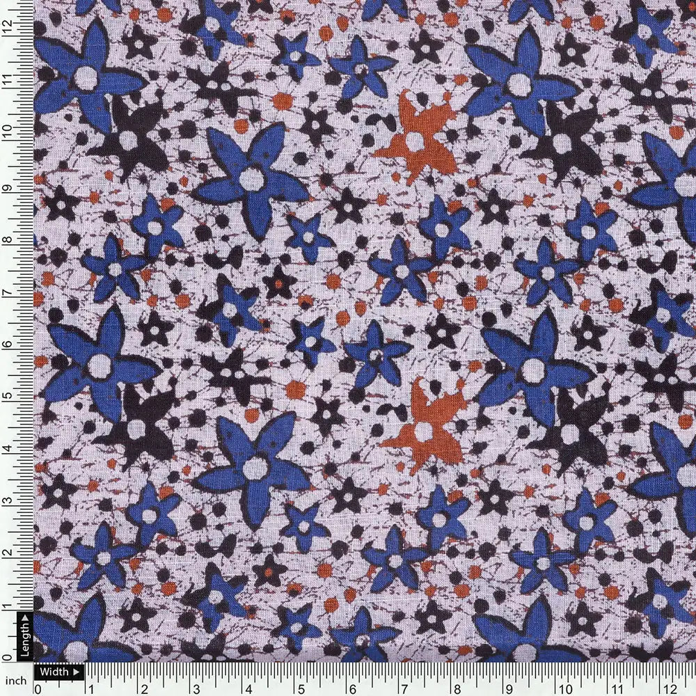 Cream Linen Printed Unstitched Fabric Set (5 Meter Set) – fvs202349 e