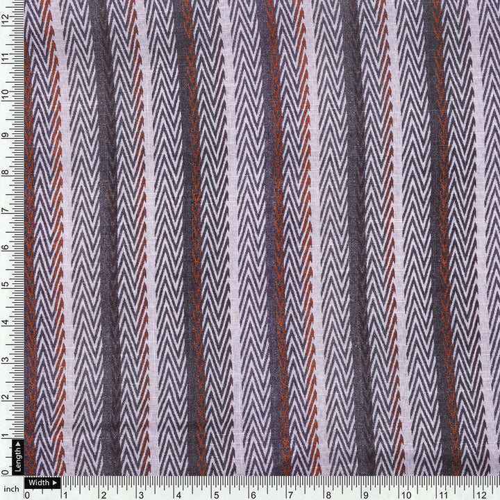 Cream Linen Printed Unstitched Fabric Set (5 Meter Set)
