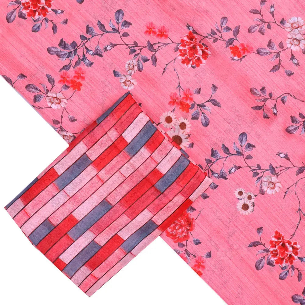 Pink Mul Cotton Printed Unstitched Fabric Set (5 Meter Set) – fvs202351 st 51 b