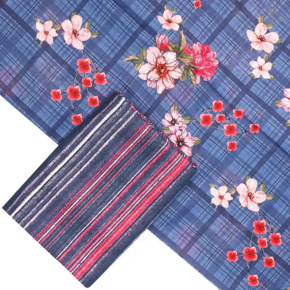 Blue Mul Cotton Printed Unstitched Fabric Set (5 Meter Set) – fvs202354 st 54 b