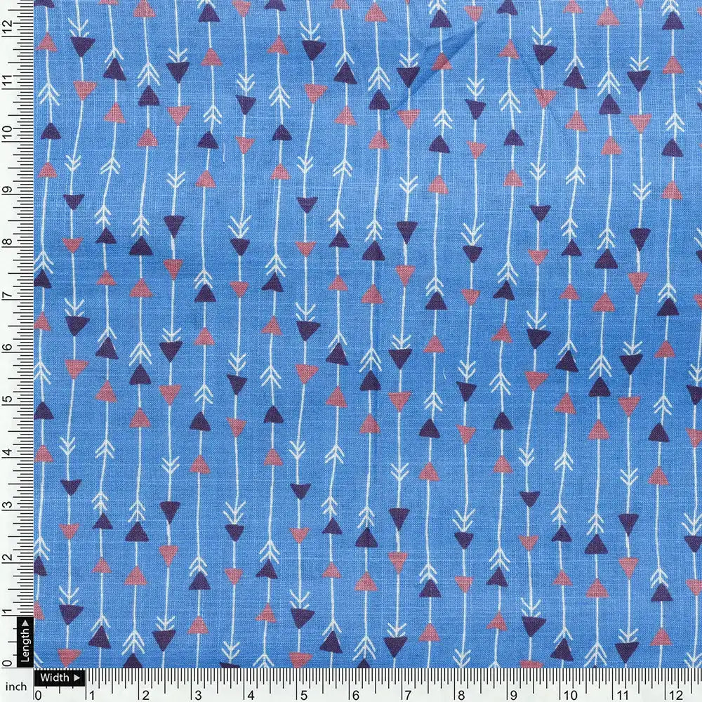 Blue Linen Printed Unstitched Fabric Set (5 Meter Set) – fvs202355 f