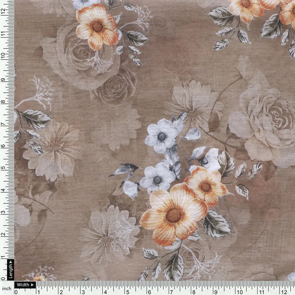 Brown Mul Cotton Printed Unstitched Fabric Set (5 Meter Set) – fvs202357 st 57 e